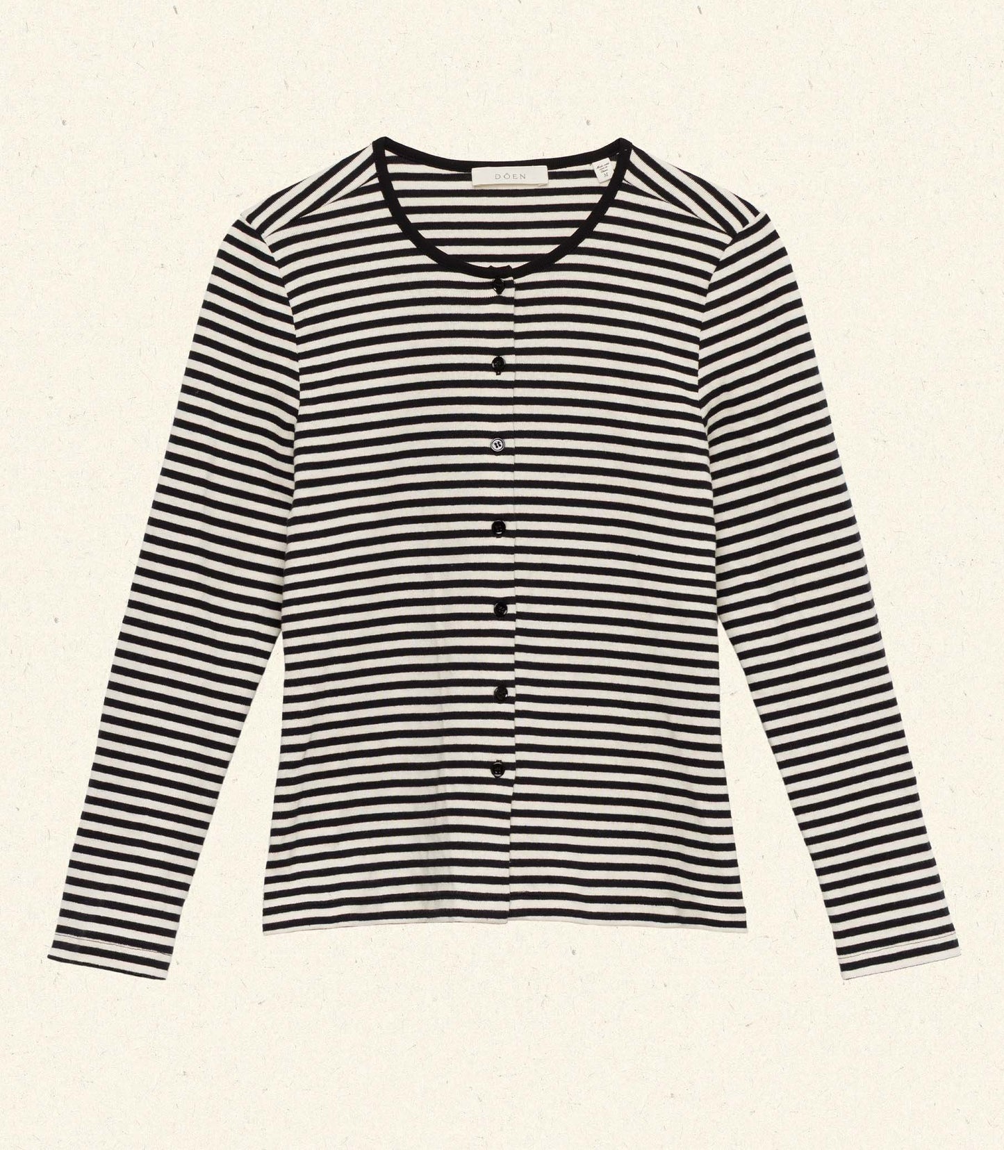 AMELIE TEE -- BLACK NANTUCKET STRIPE