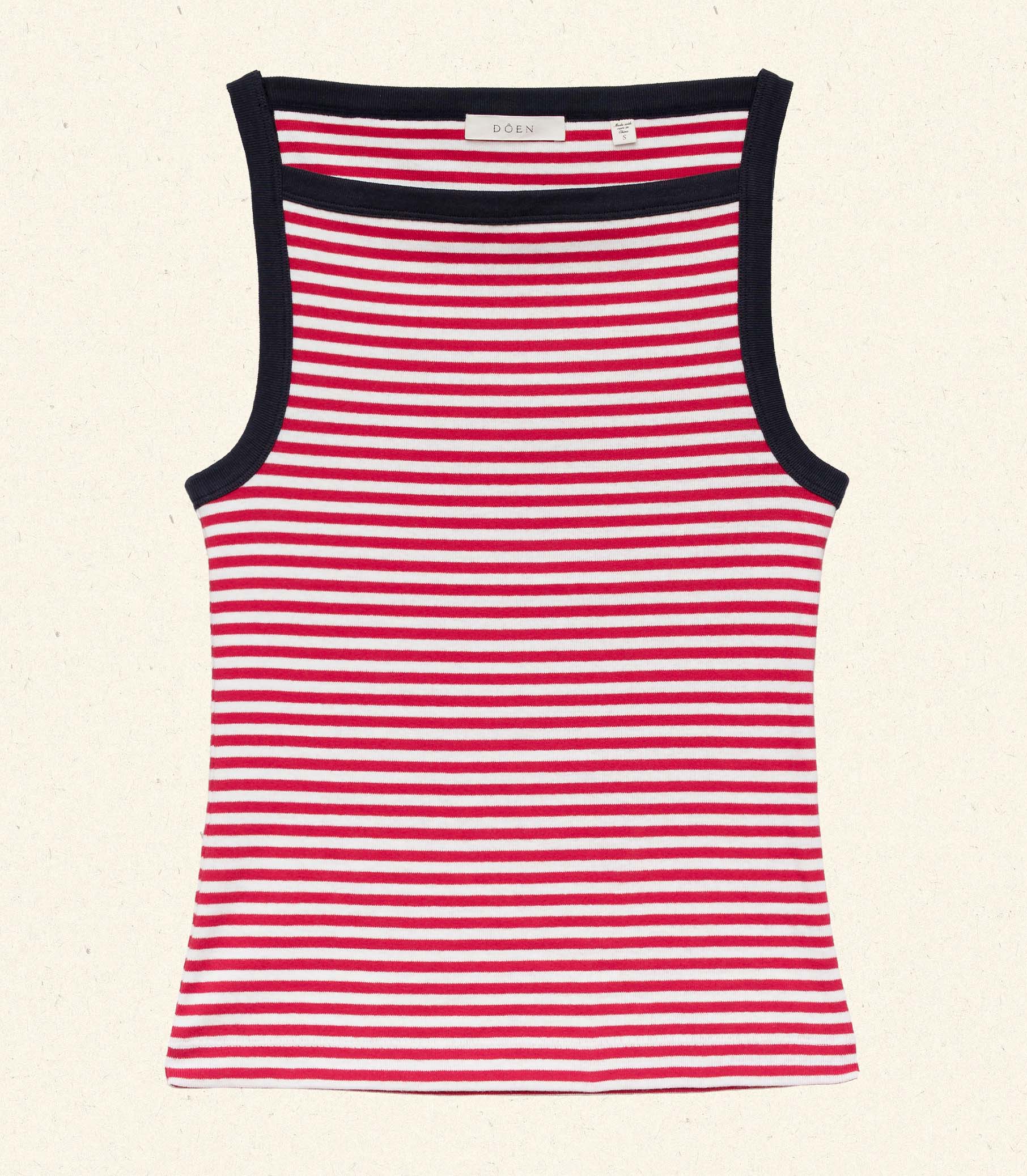 ANDREA TANK -- ROUGE NANTUCKET STRIPE view 4