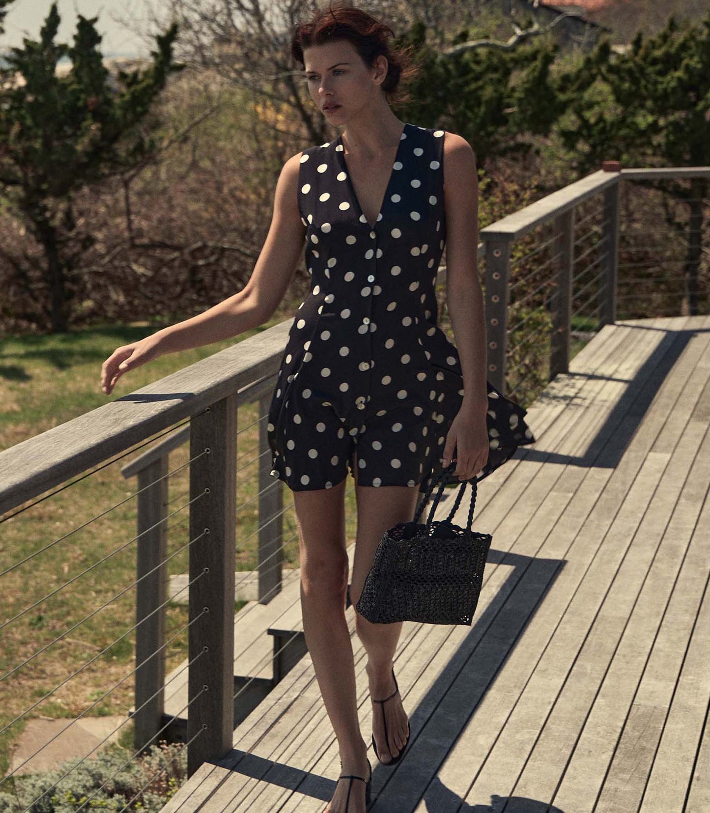 ORLA BAG -- BLACK RAFFIA