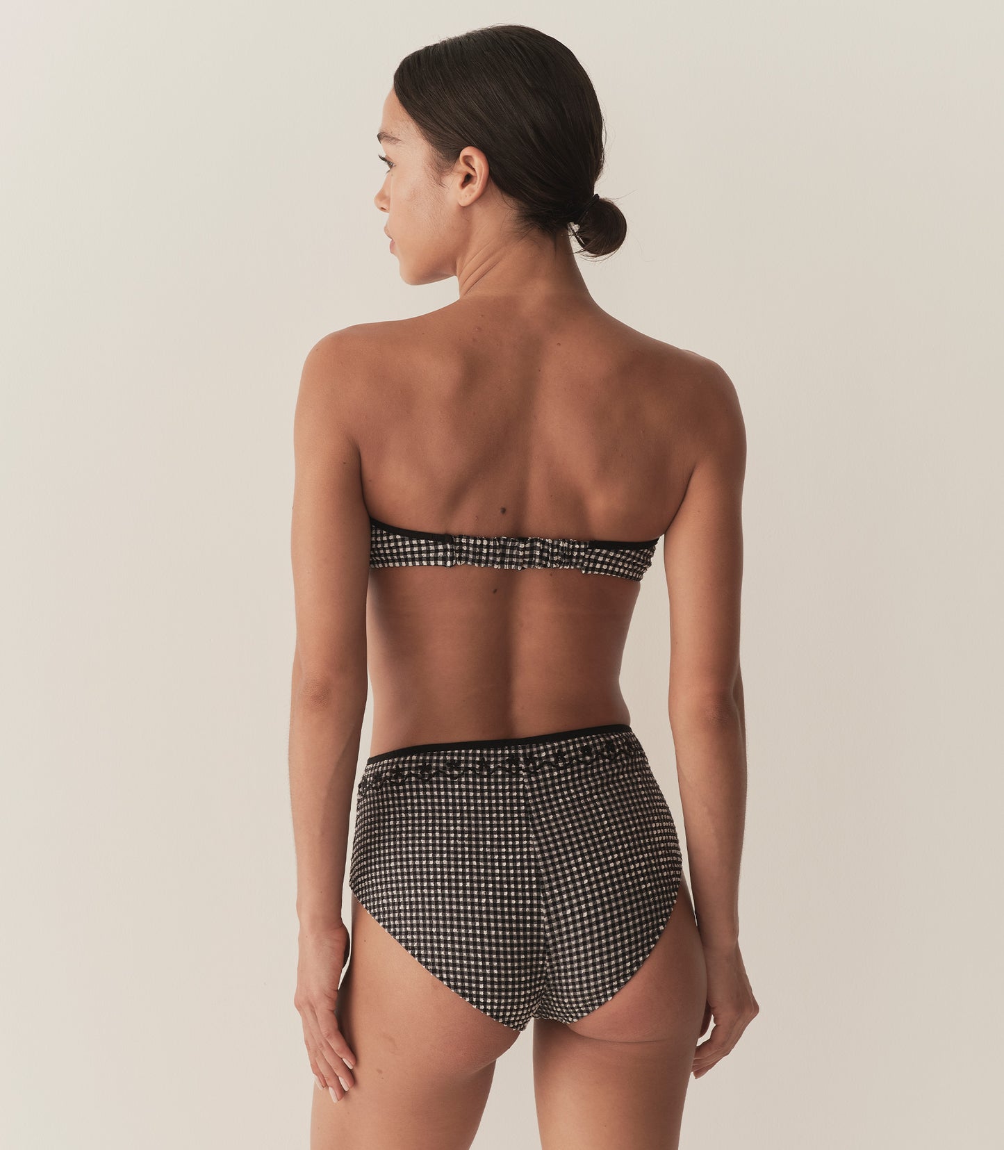 ALEX HIGH WAIST BIKINI BOTTOM -- LA MADDALENA GINGHAM