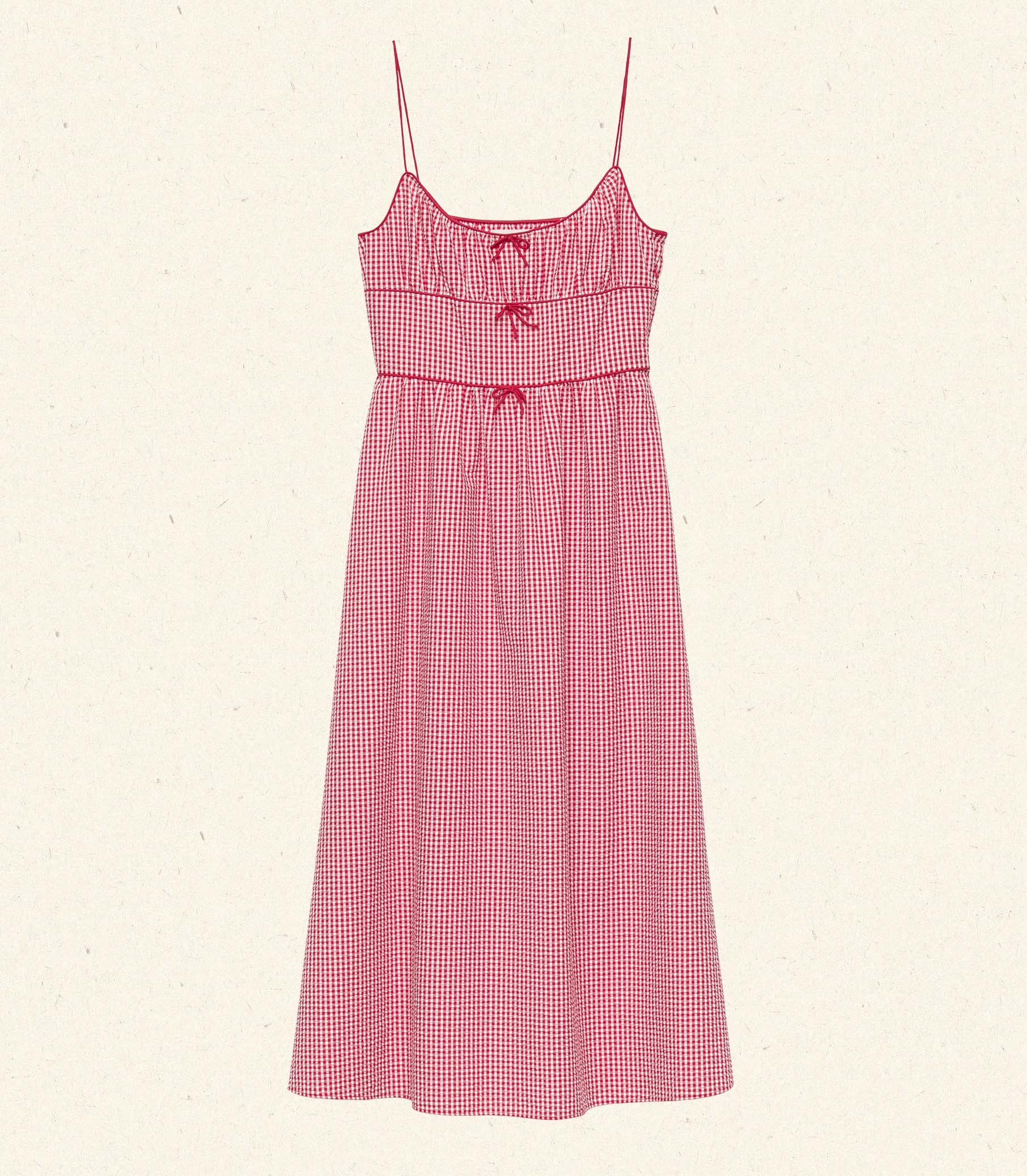 BELLINE DRESS -- ROUGE LA MADDALENA GINGHAM view 5