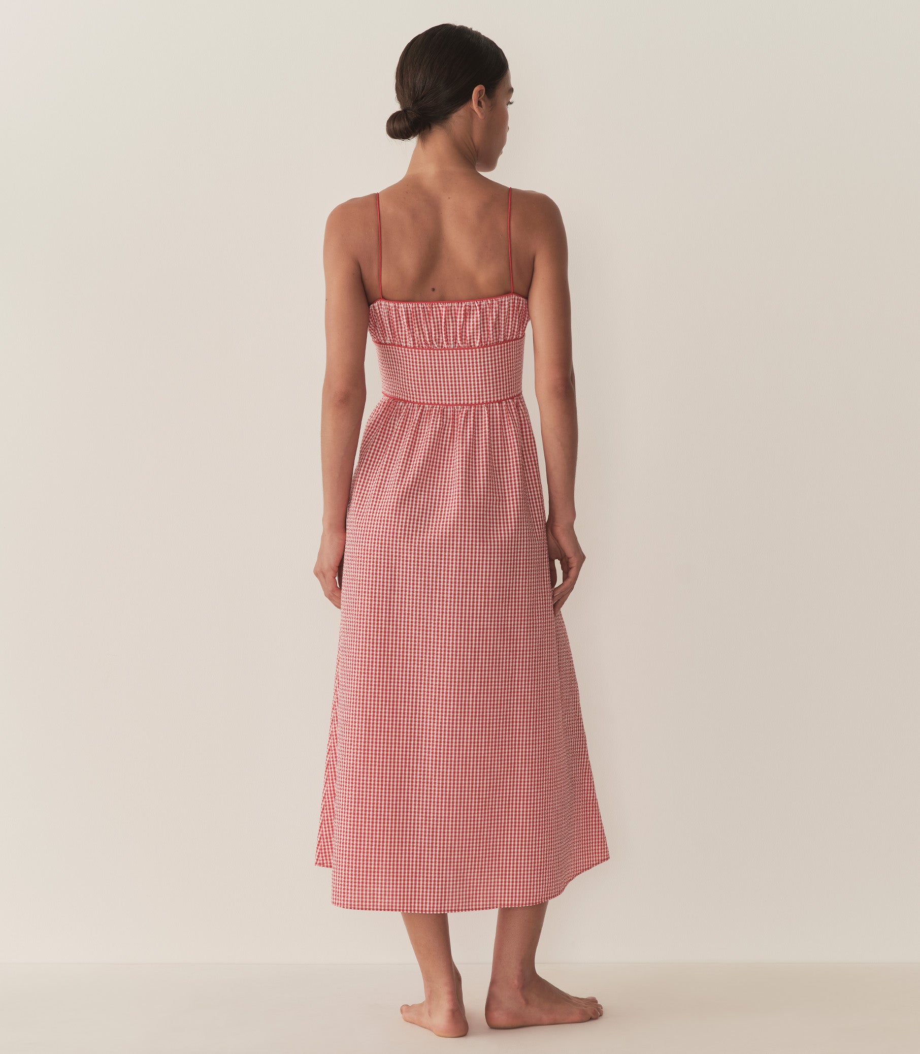BELLINE DRESS -- ROUGE LA MADDALENA GINGHAM view 4