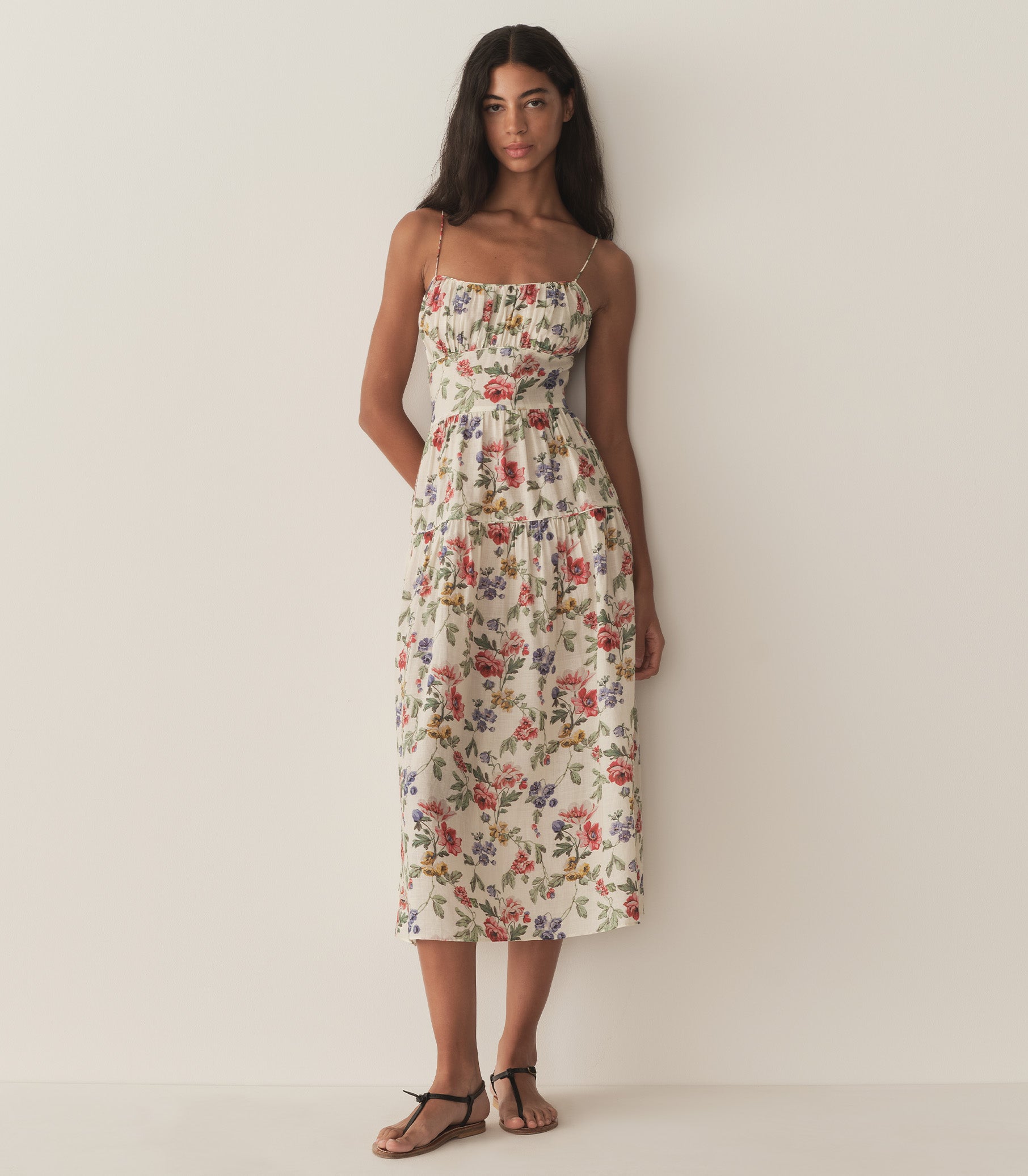 BENOIT DRESS -- IVORY WILD ROSE view 3