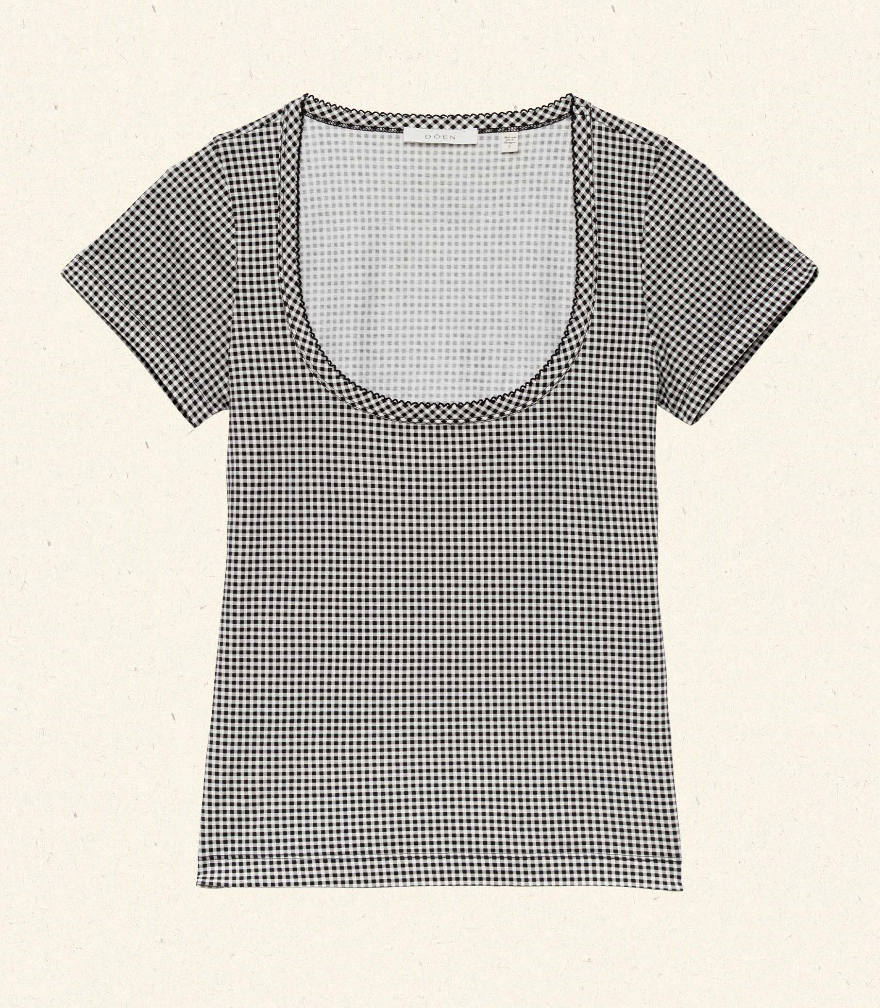 BRIGITTE TEE -- NOIR LA MADDALENA GINGHAM view 4