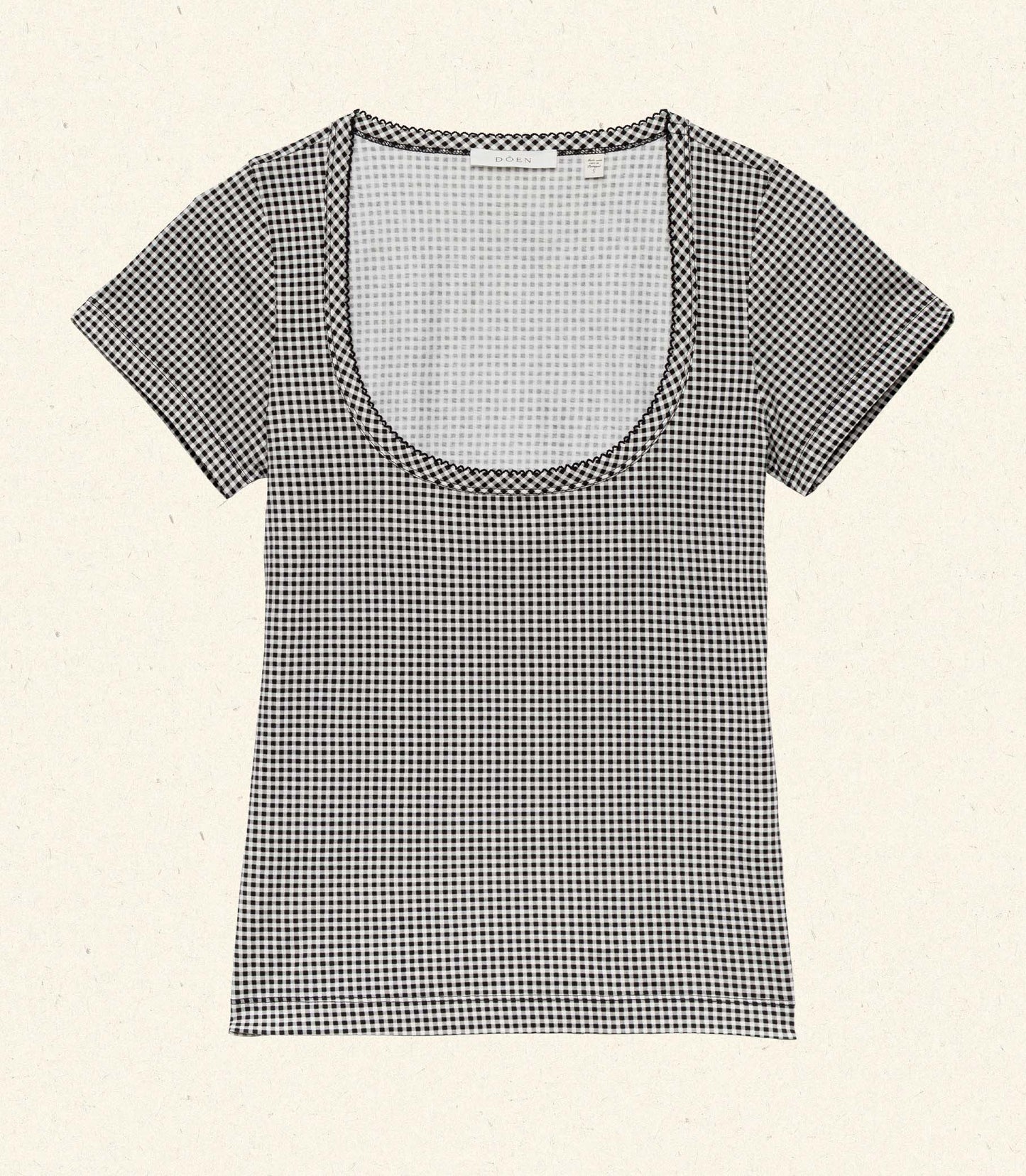 HMD -- BRIGITTE TEE -- NOIR LA MADDALENA GINGHAM