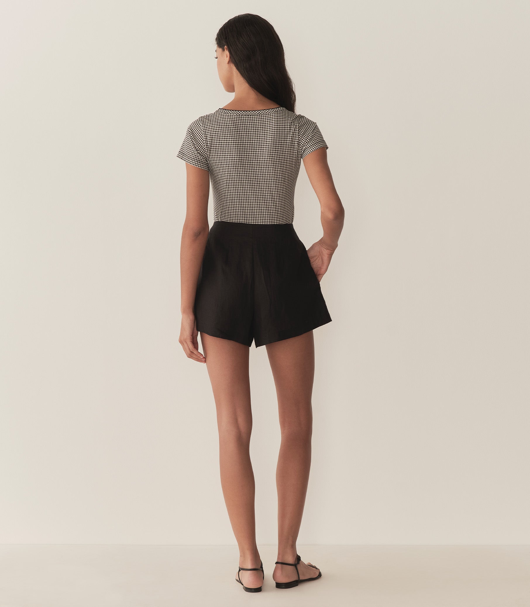 BRIGITTE TEE -- NOIR LA MADDALENA GINGHAM view 3