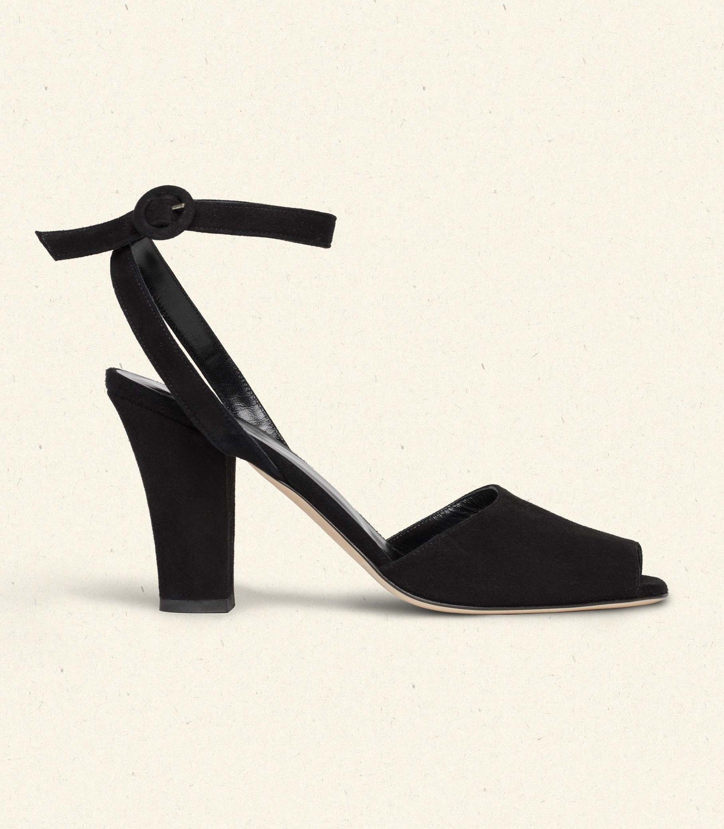 CARLA HEEL -- BLACK SUEDE