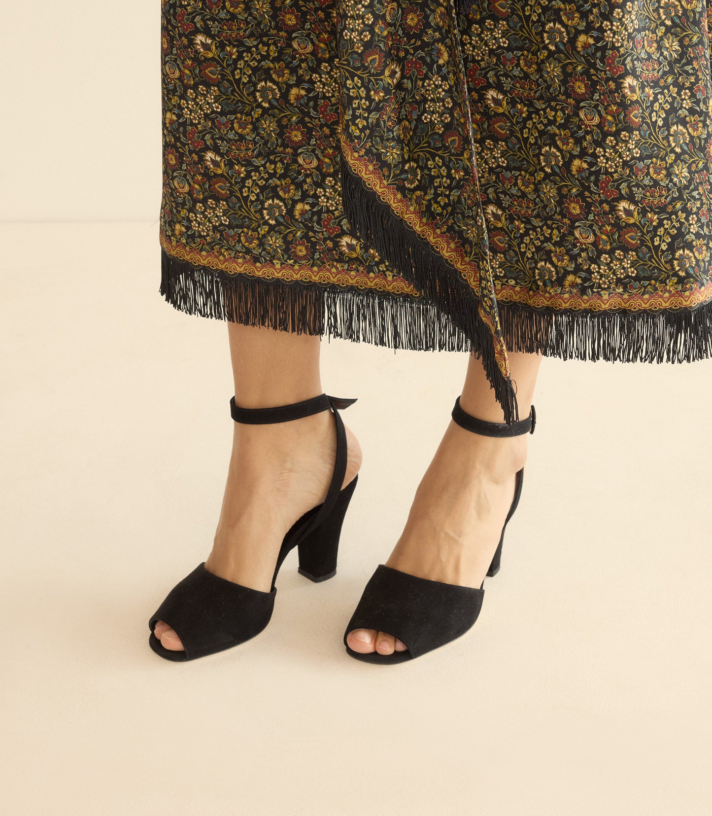 CARLA HEEL -- BLACK SUEDE