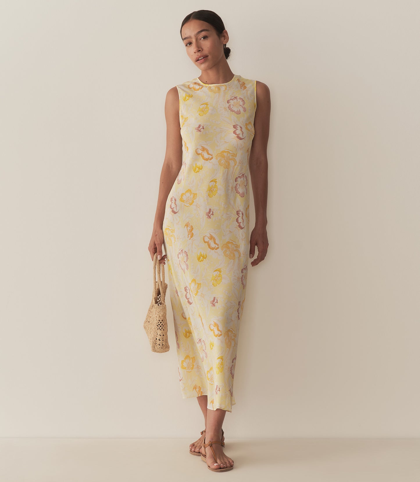 CHANDRA DRESS -- CITRON ANEMONE BLOOM