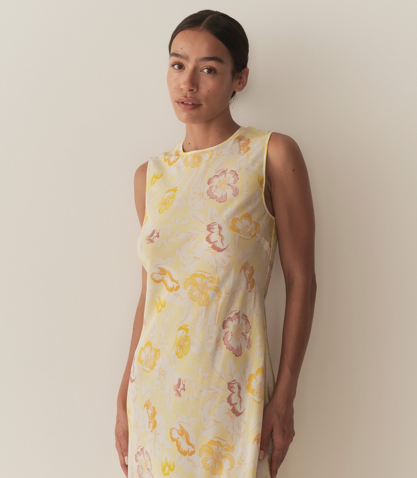 CHANDRA DRESS -- CITRON ANEMONE BLOOM