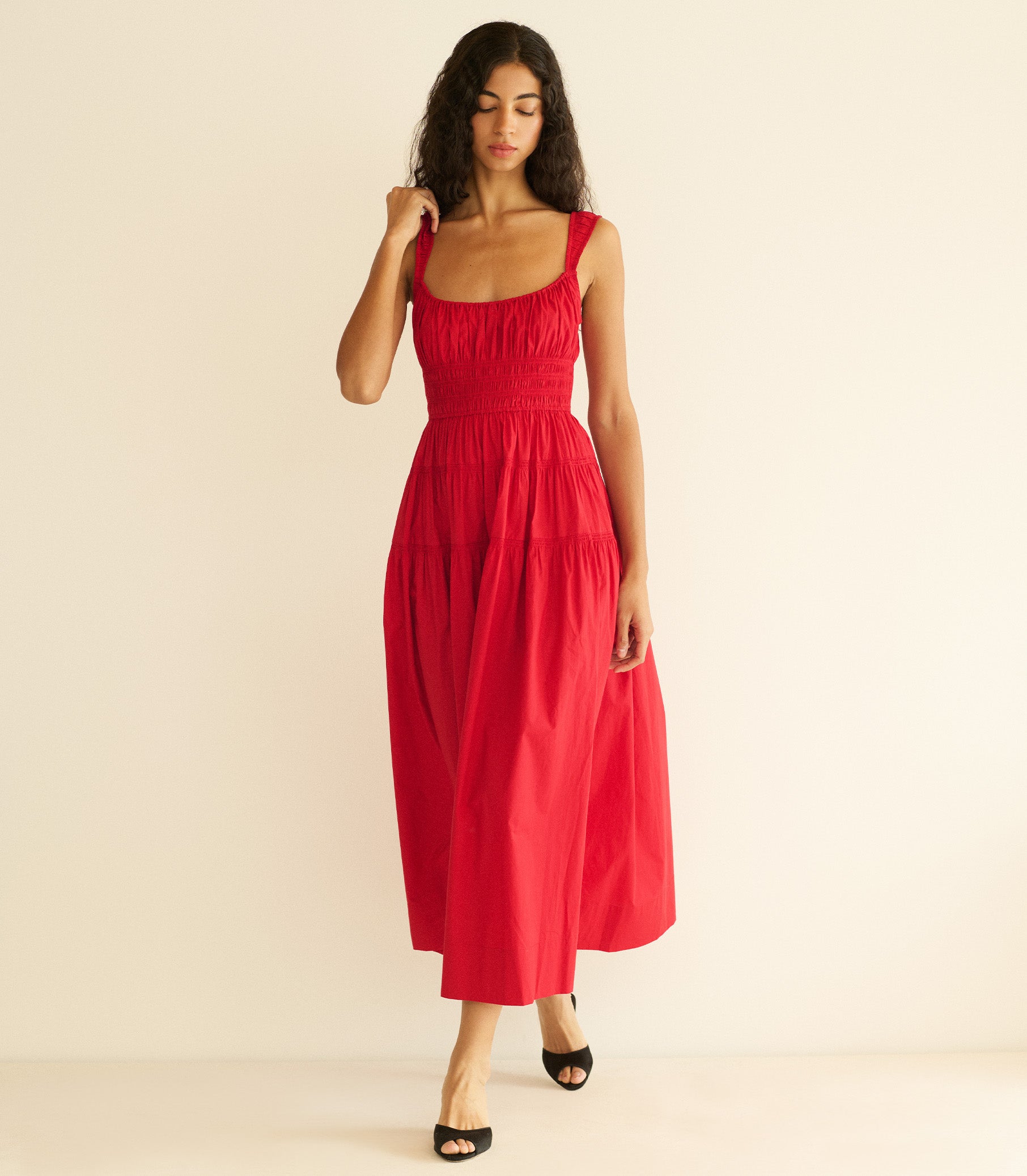 Doen Clover Dress - Deep Tomato | DÔEN