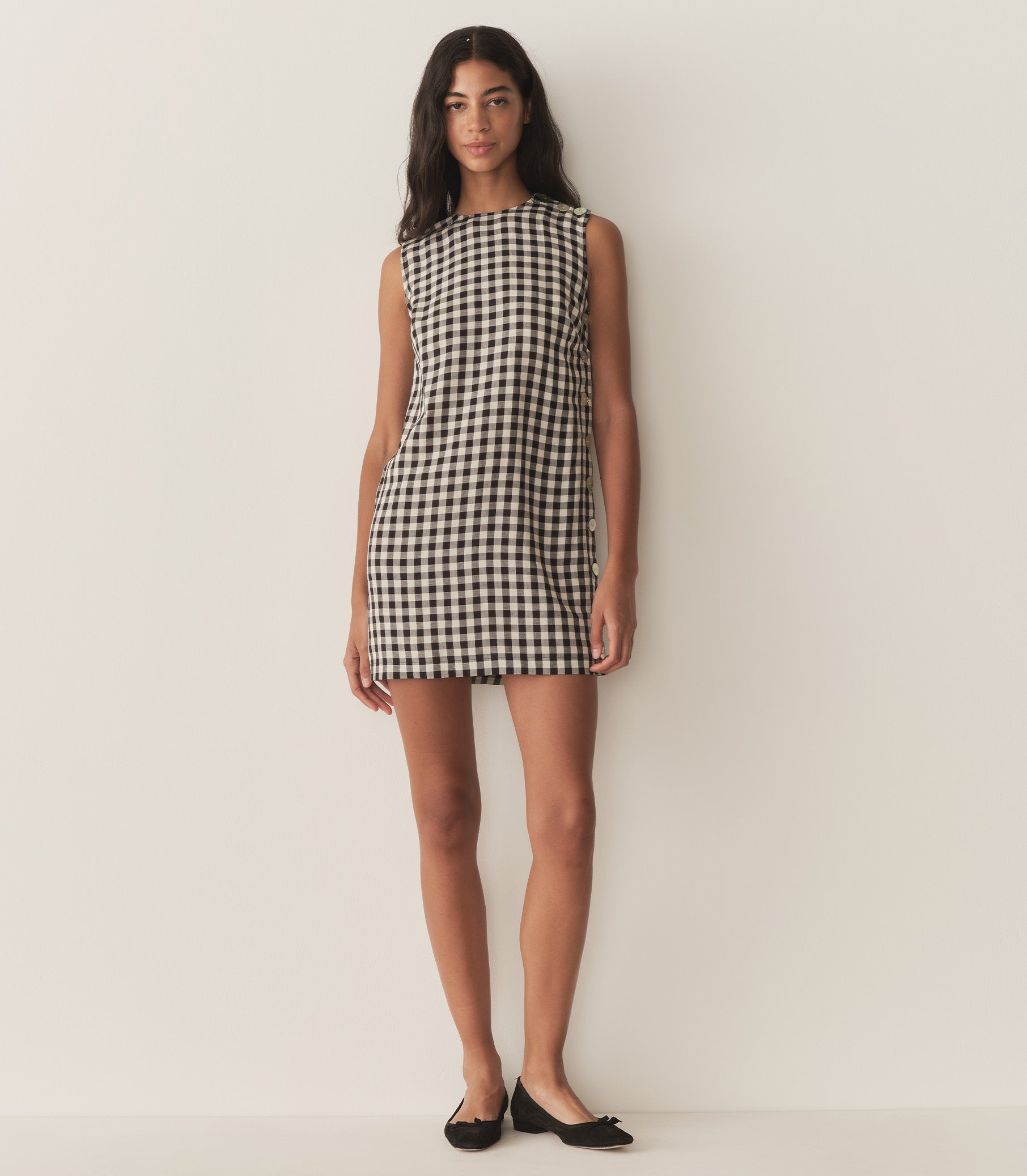 CORALIE DRESS -- BLACK MARILYN GINGHAM view 4