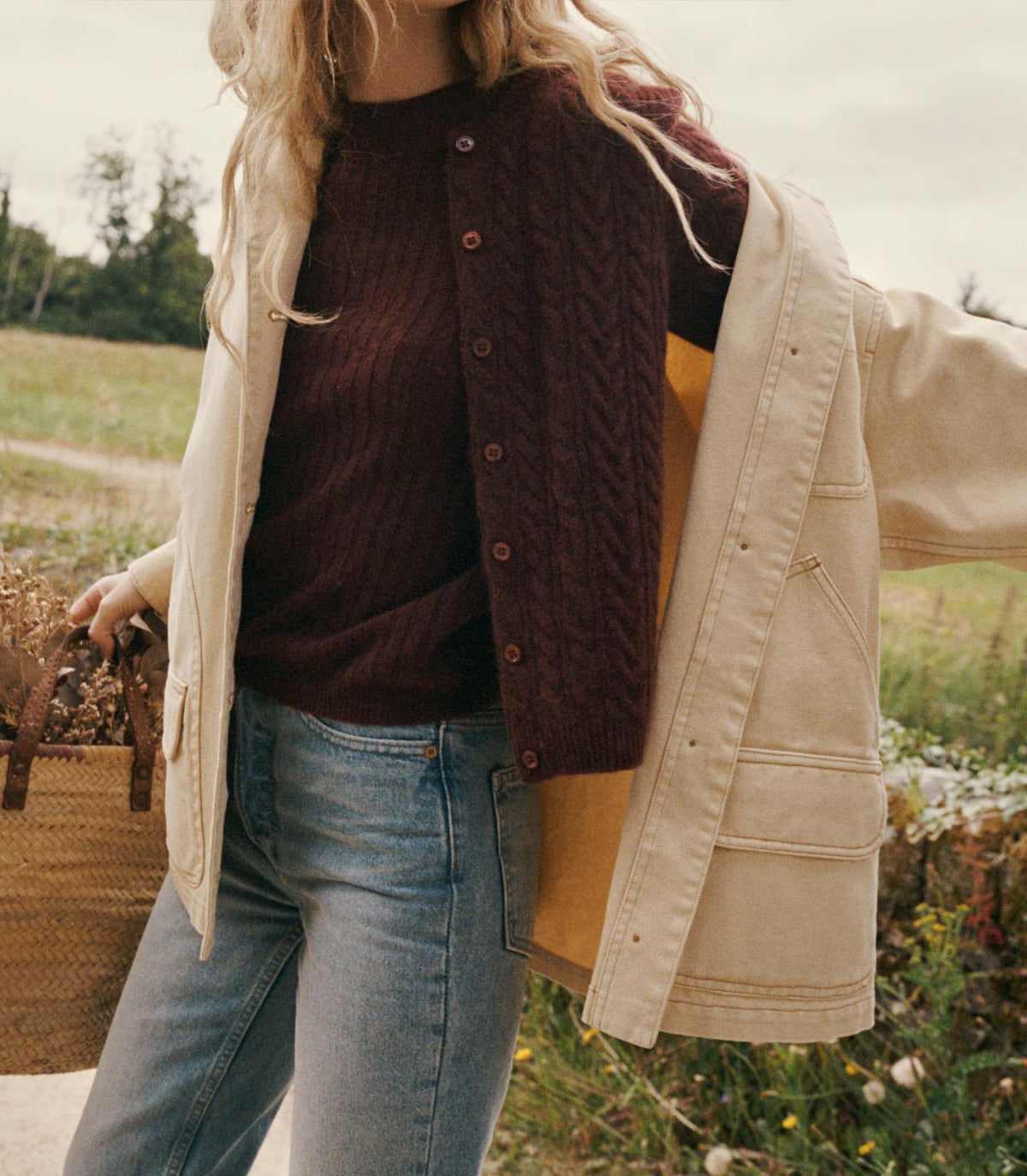HMD -- DANAE CABLE CASHMERE CARDIGAN -- DARK GARNET
