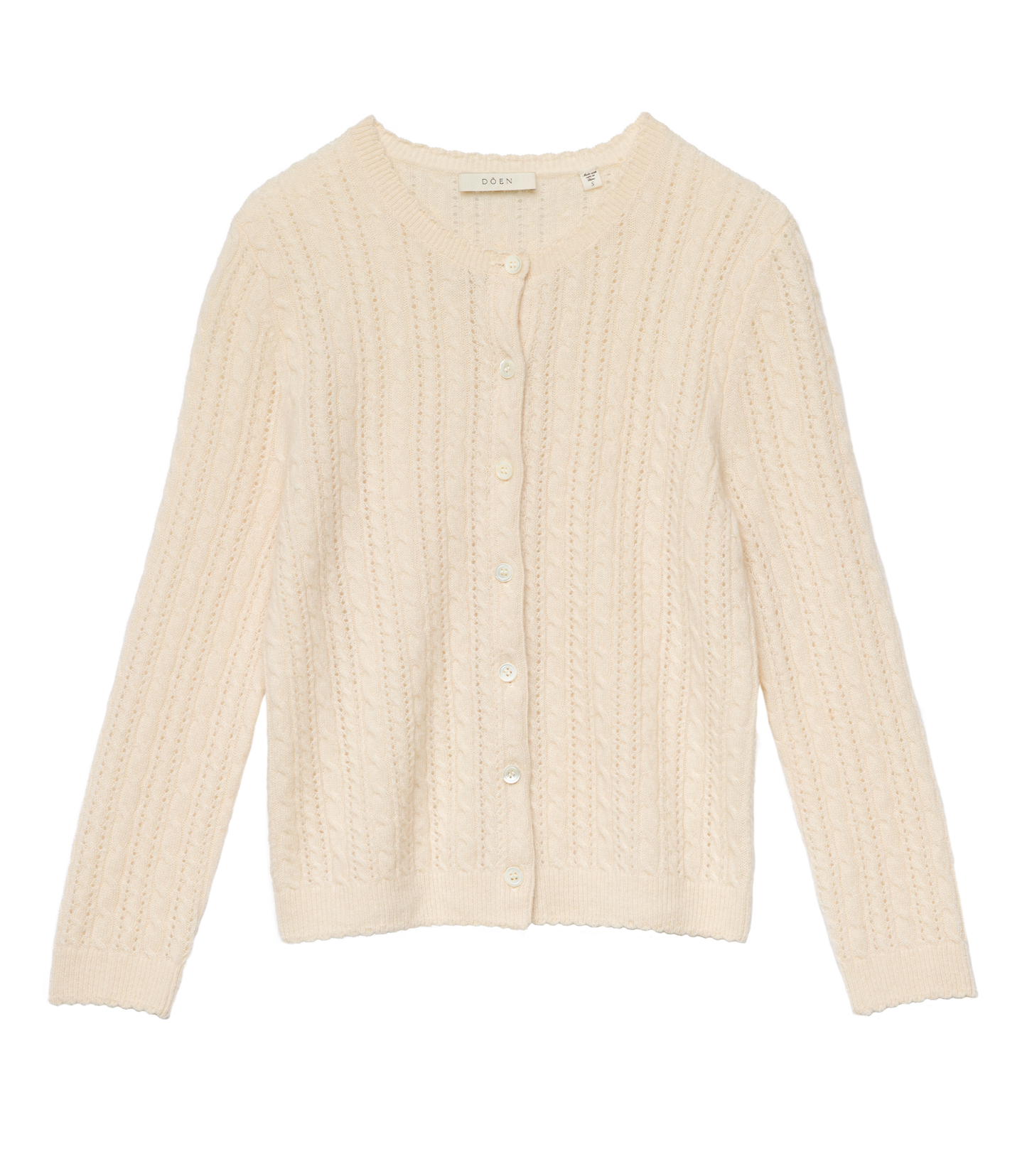 DANAE CASHMERE CABLE CARDIGAN -- DOGWOOD