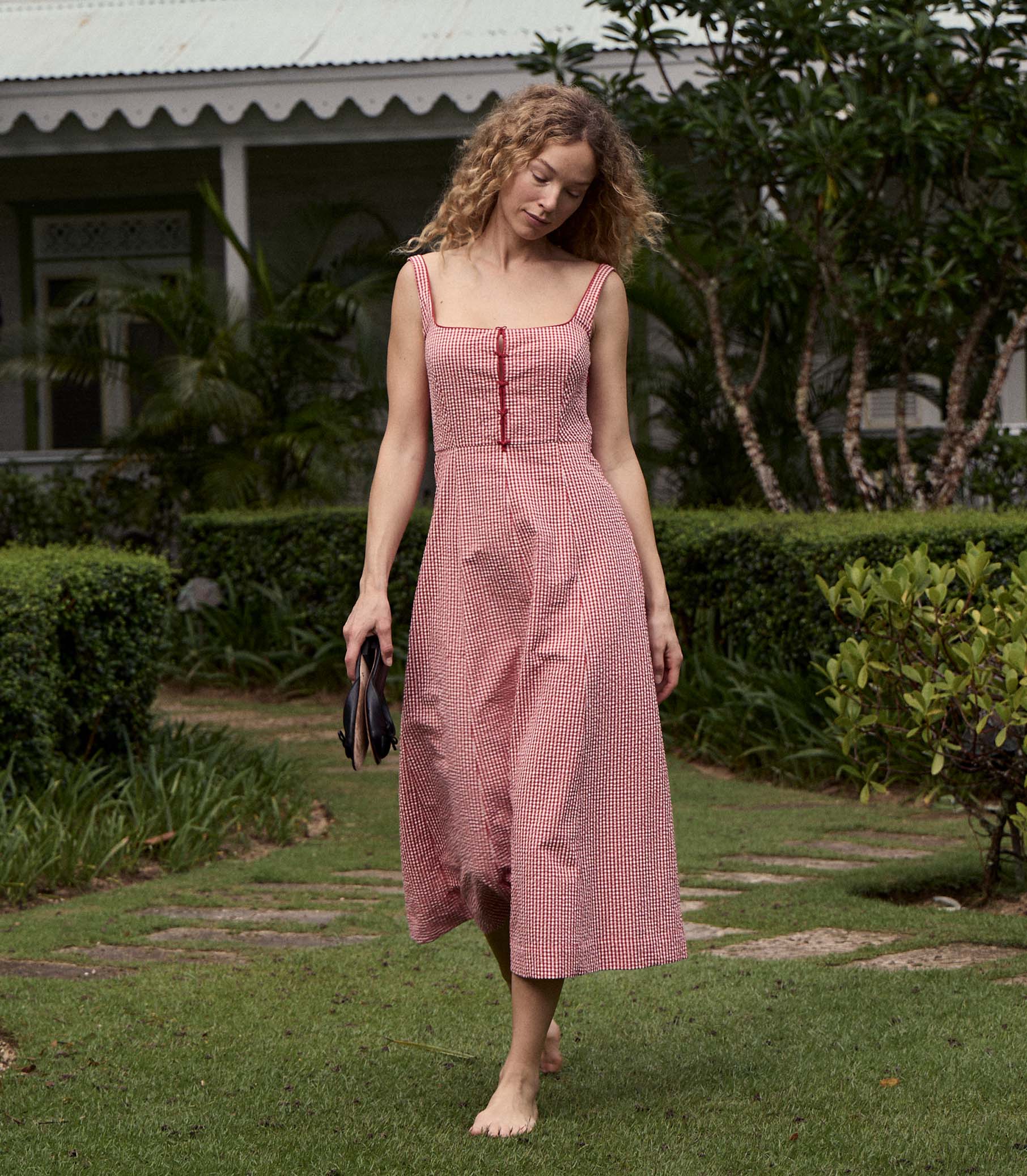 Delaney Dress Rouge La Maddalena Gingham DOEN