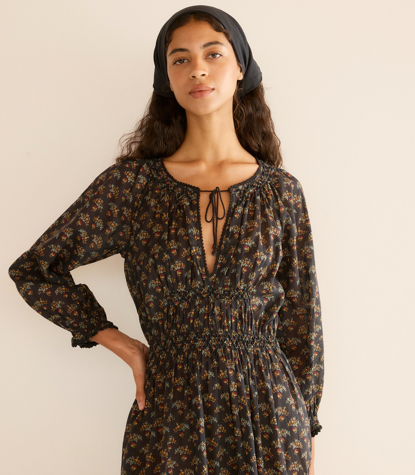 DELFINA DRESS -- DELPHINIUM FLORAL