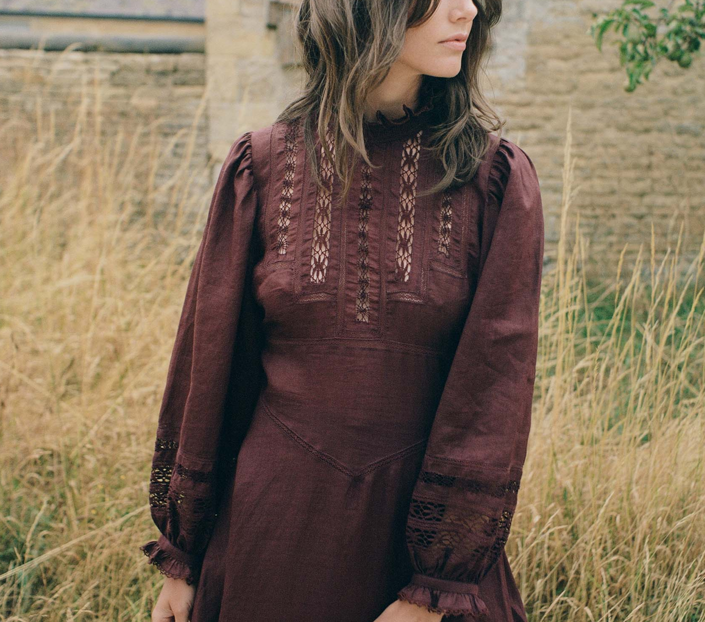 HMD -- DORIELLE DRESS -- ANTIQUE WALNUT