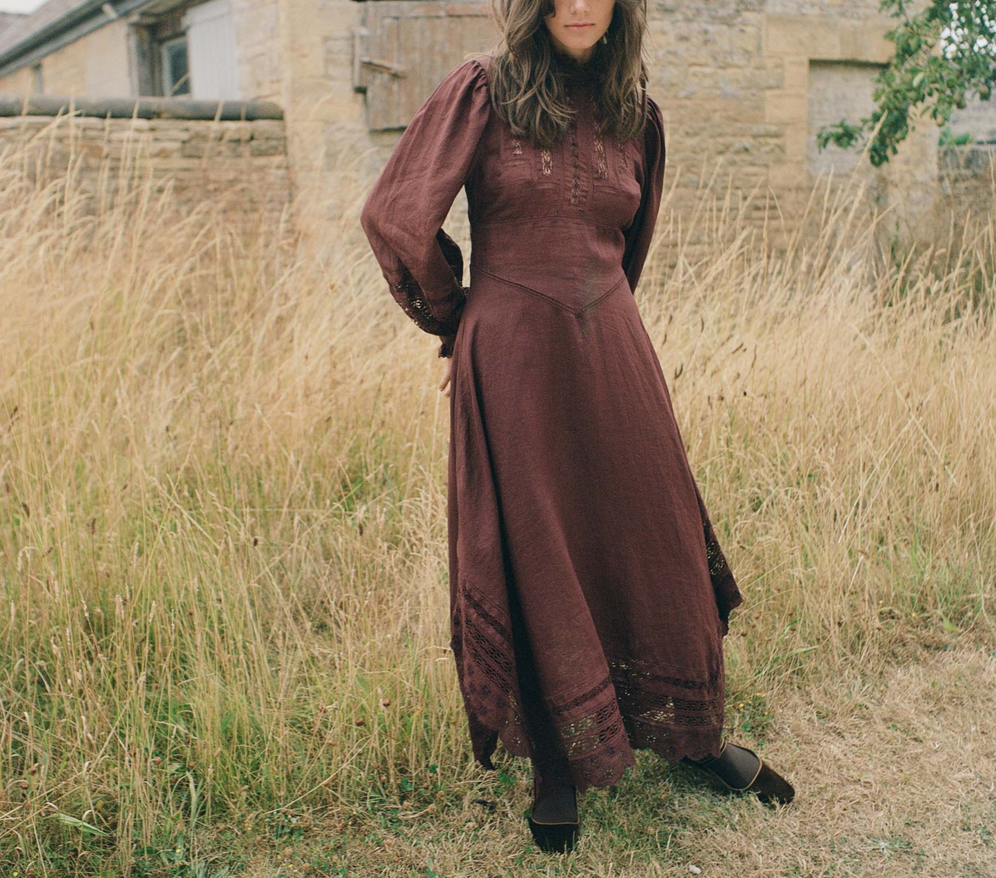 HMD -- DORIELLE DRESS -- ANTIQUE WALNUT