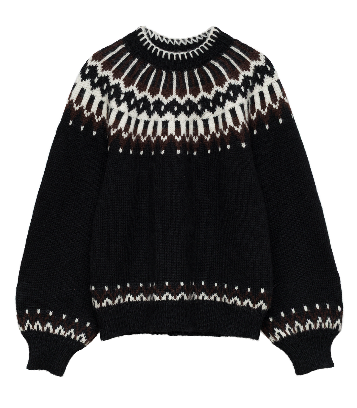 FIELD SWEATER -- BLACK ABERDEEN FAIR ISLE