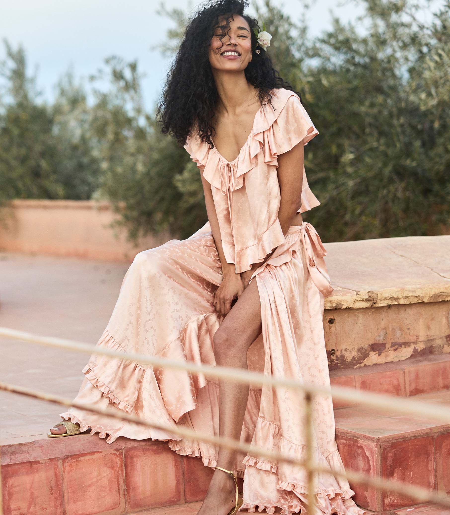 Floriette Top - Peach Sorbet | DÔEN