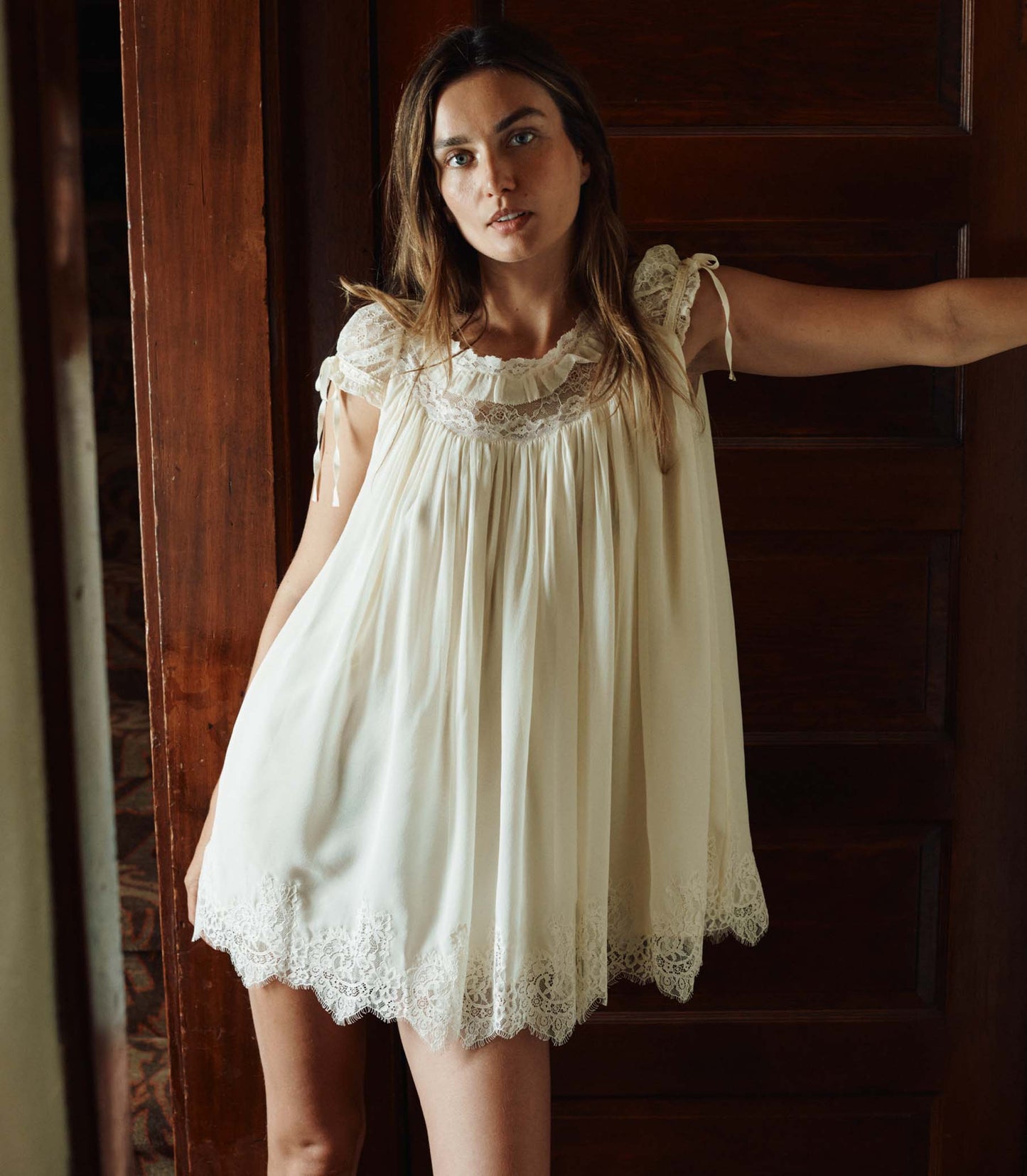 GENEVIEVE DRESS -- VANILLE