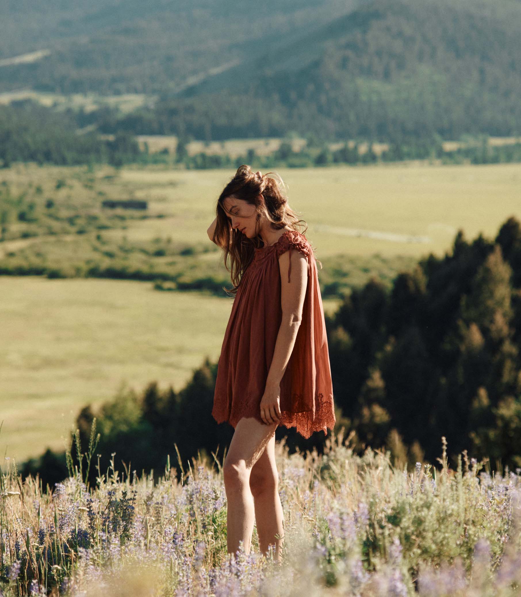 GENEVIEVE DRESS -- VIEUX ROSE view 3