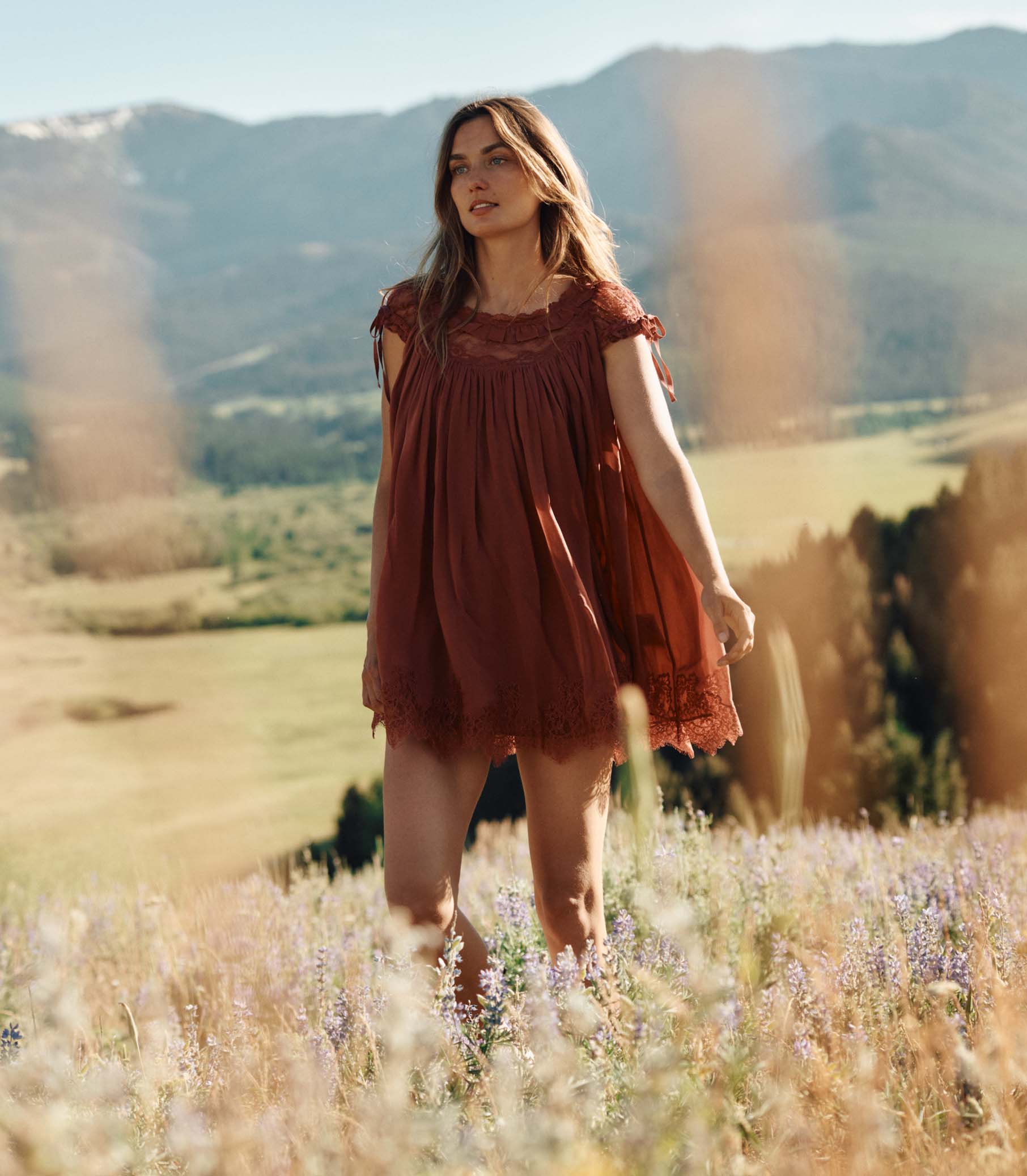 GENEVIEVE DRESS -- VIEUX ROSE view 4