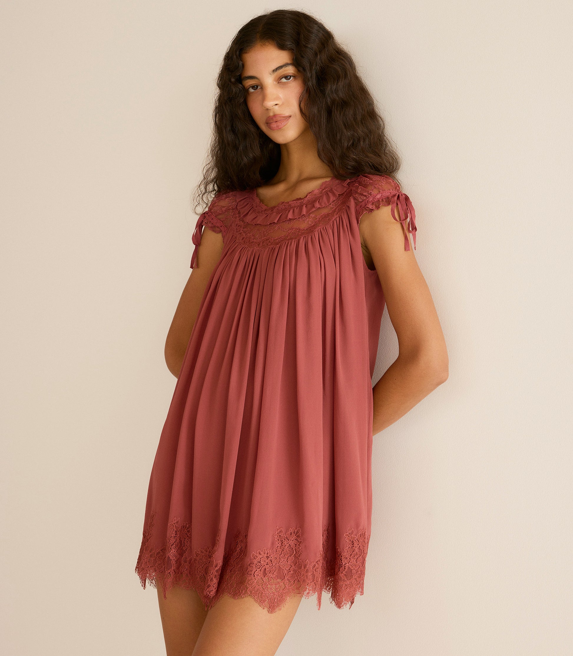 GENEVIEVE DRESS -- VIEUX ROSE view 5