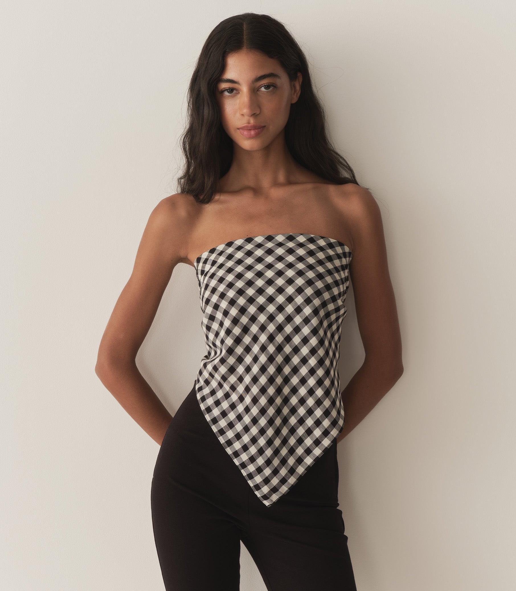GRANDE PENNY BANDANA -- BLACK MARILYN GINGHAM view 1