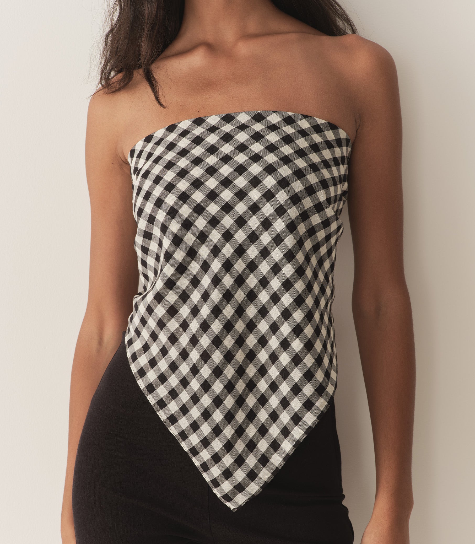 GRANDE PENNY BANDANA -- BLACK MARILYN GINGHAM view 2
