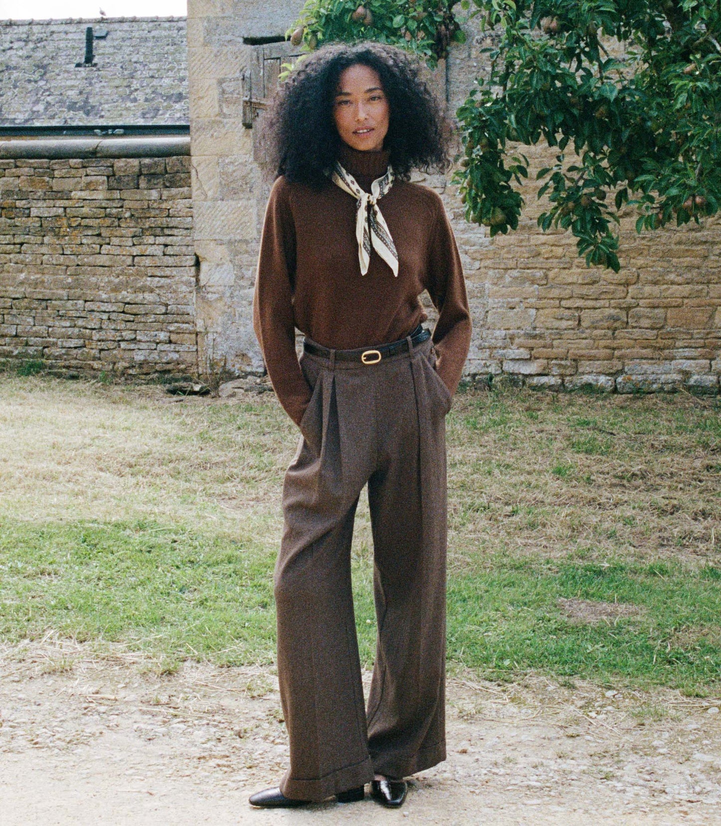 HMD -- LAWRENCE PANT -- BROWN HERRINGBONE