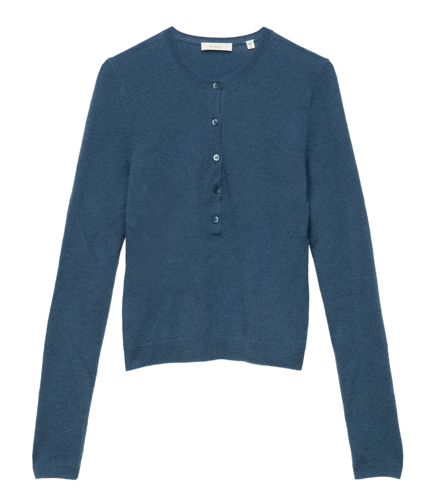 HEATH CASHMERE HENLEY -- BLUE STONE