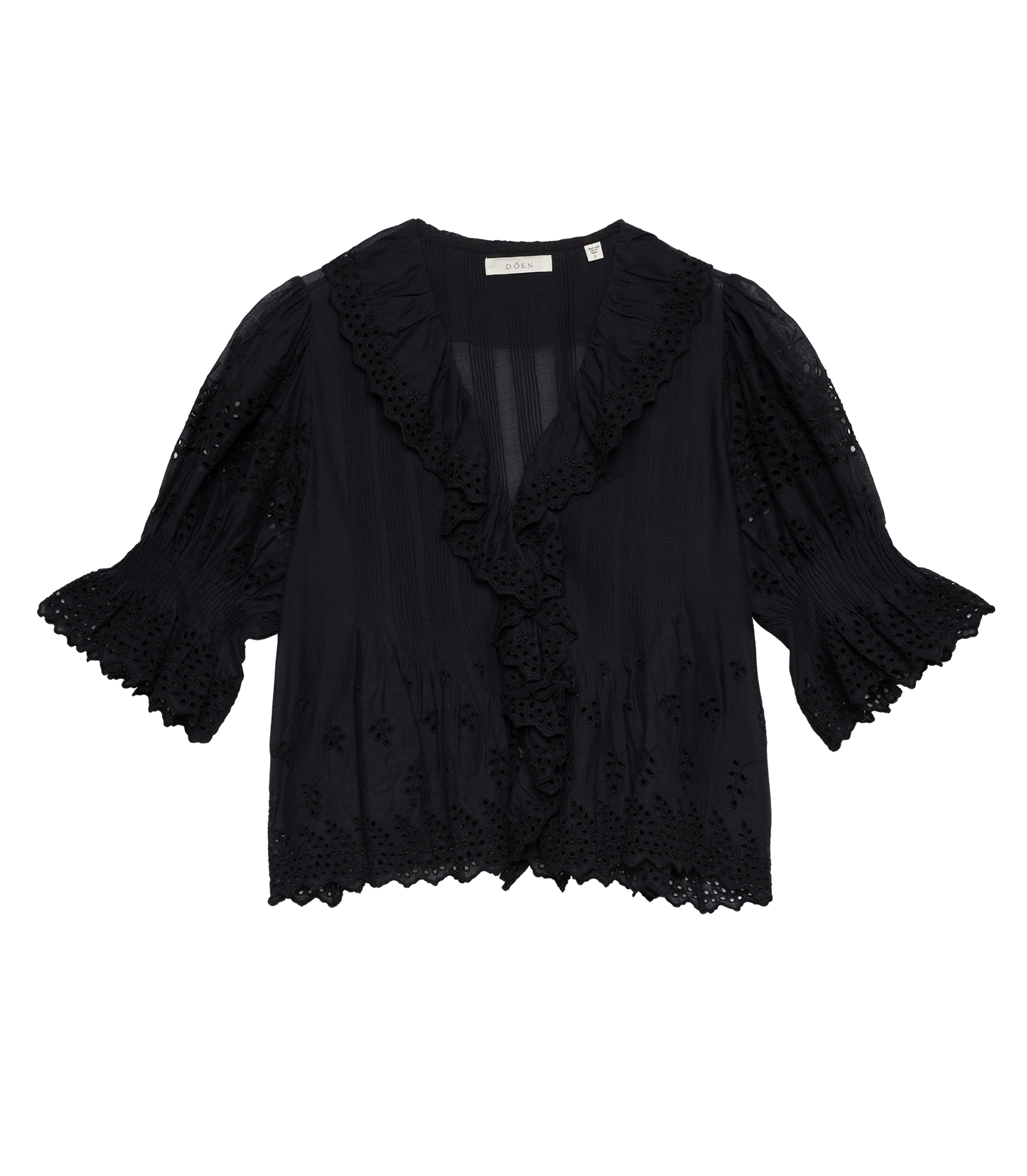 HENRI TOP -- BLACK EYELET