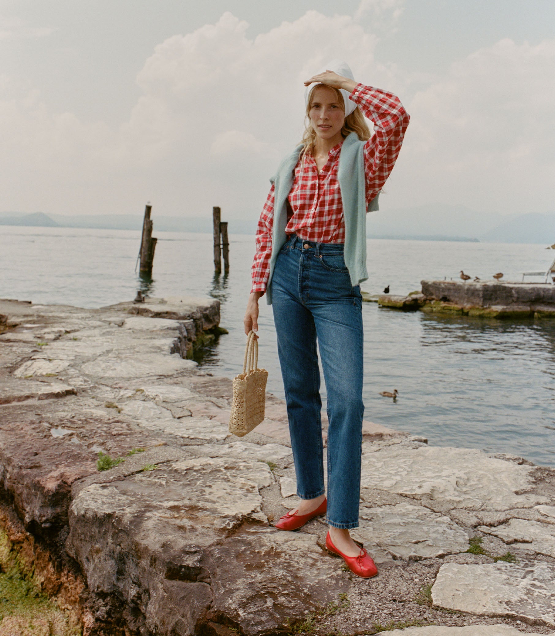 HOLDE TOP -- ALSACE PLAID view 2