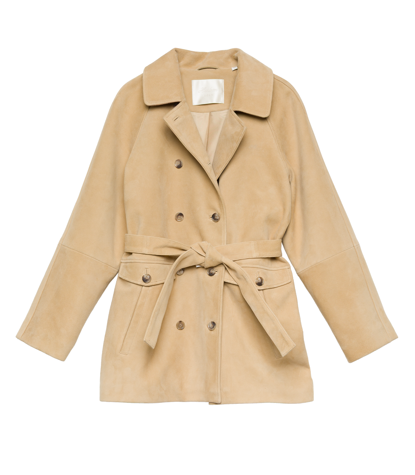HUTTON SUEDE TRENCH -- BLONDE