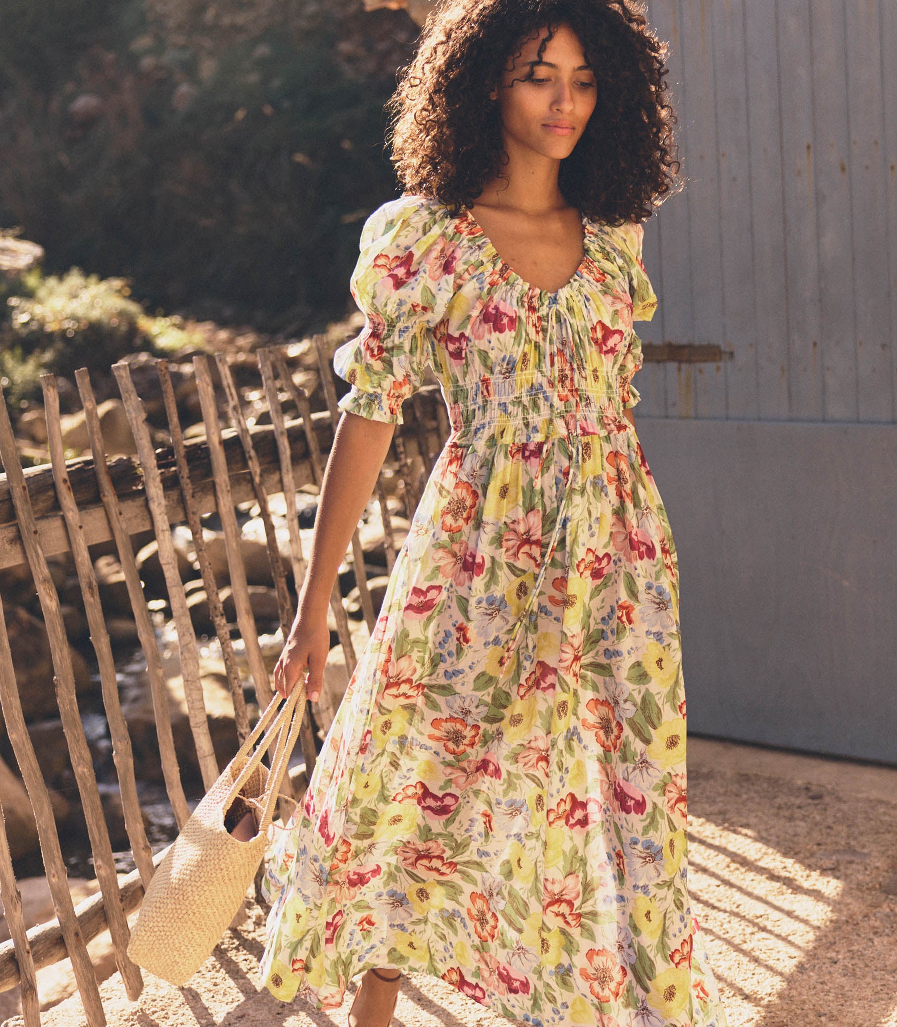 ISCHIA DRESS -- BLANC ANEMONE BLOOM view 4