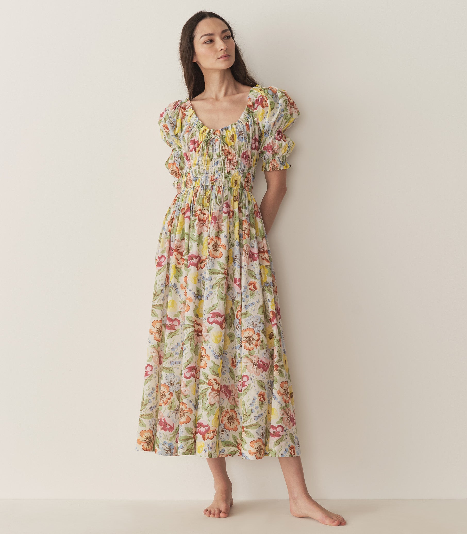 ISCHIA DRESS -- BLANC ANEMONE BLOOM view 6