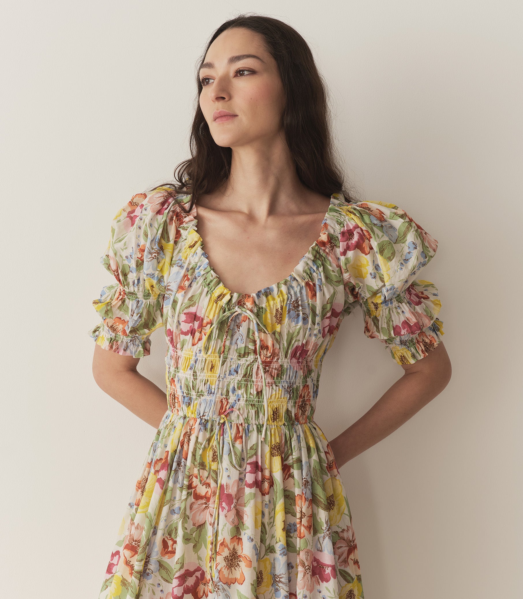 ISCHIA DRESS -- BLANC ANEMONE BLOOM view 7
