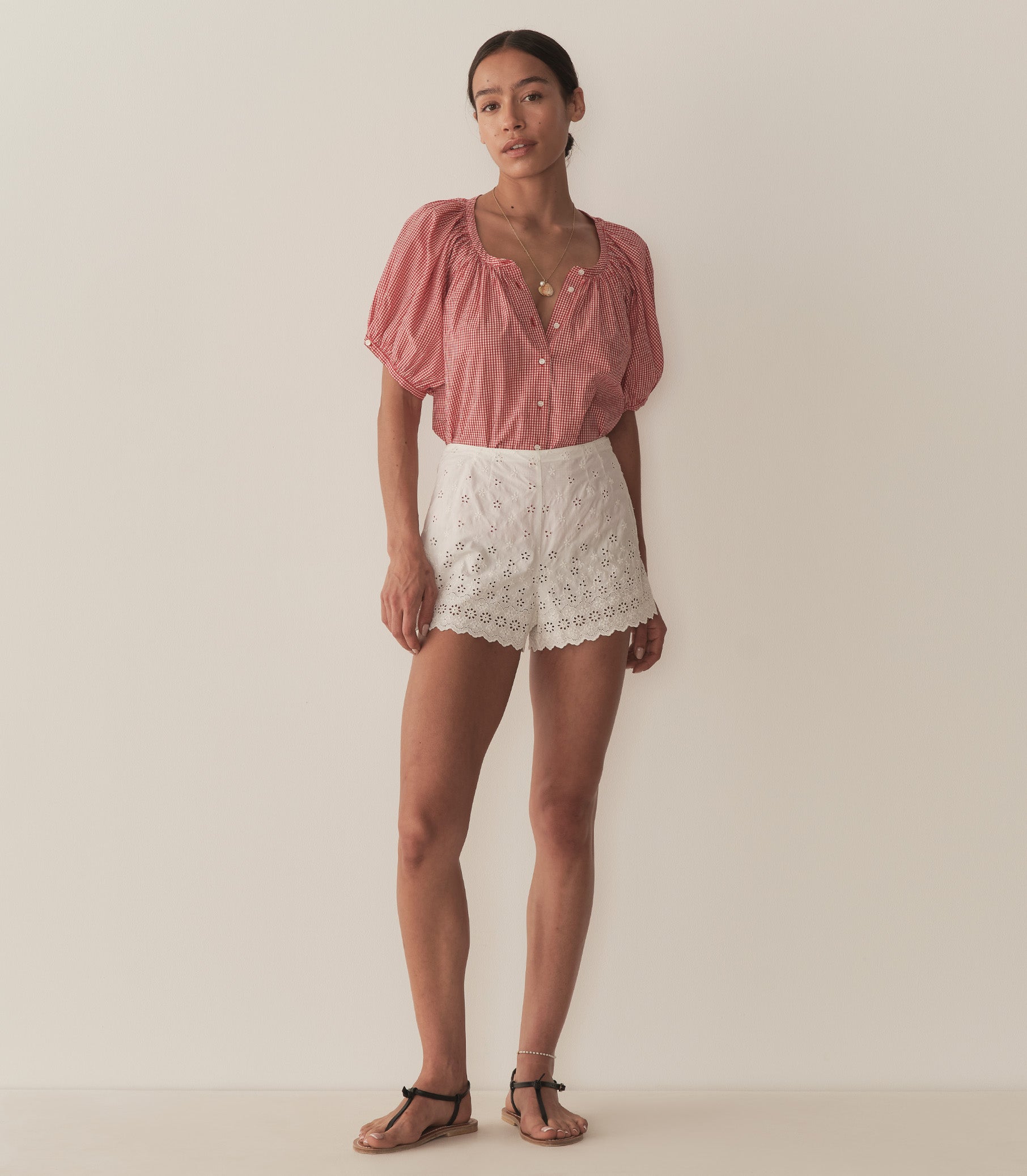 JUNE TOP -- CERISE PARIS GINGHAM view 2