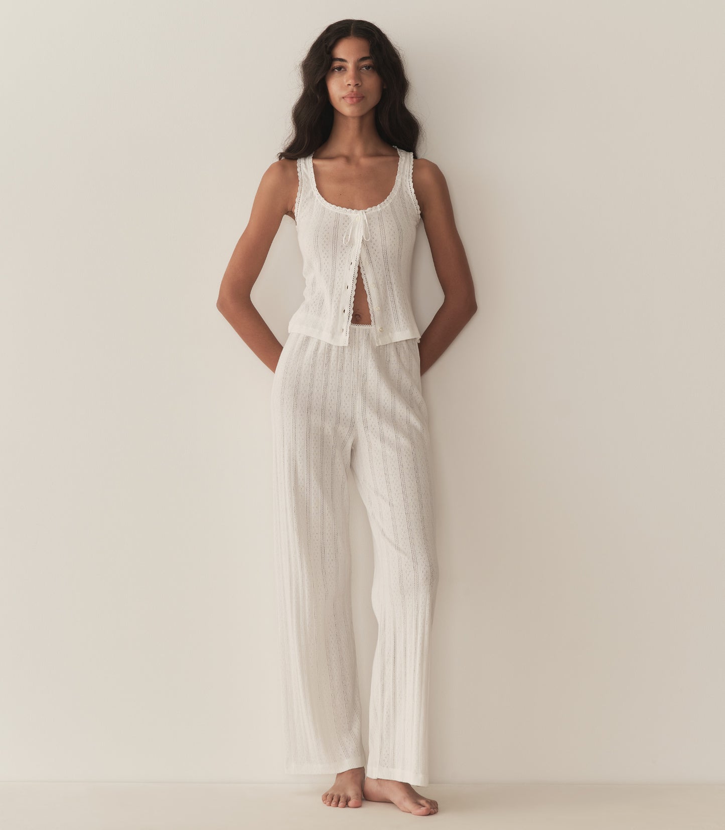 LAVON POINTELLE PANT -- SALT