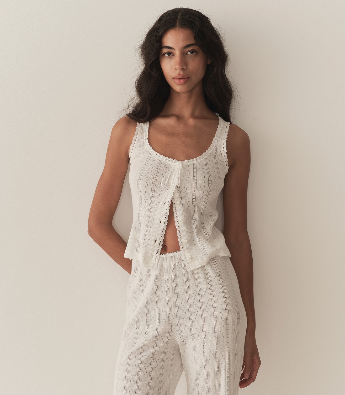 LAVON POINTELLE PANT -- SALT