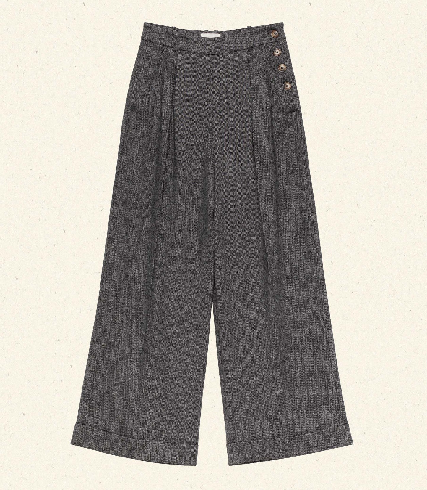 HMD -- LAWRENCE PANT -- BLACK HERRINGBONE