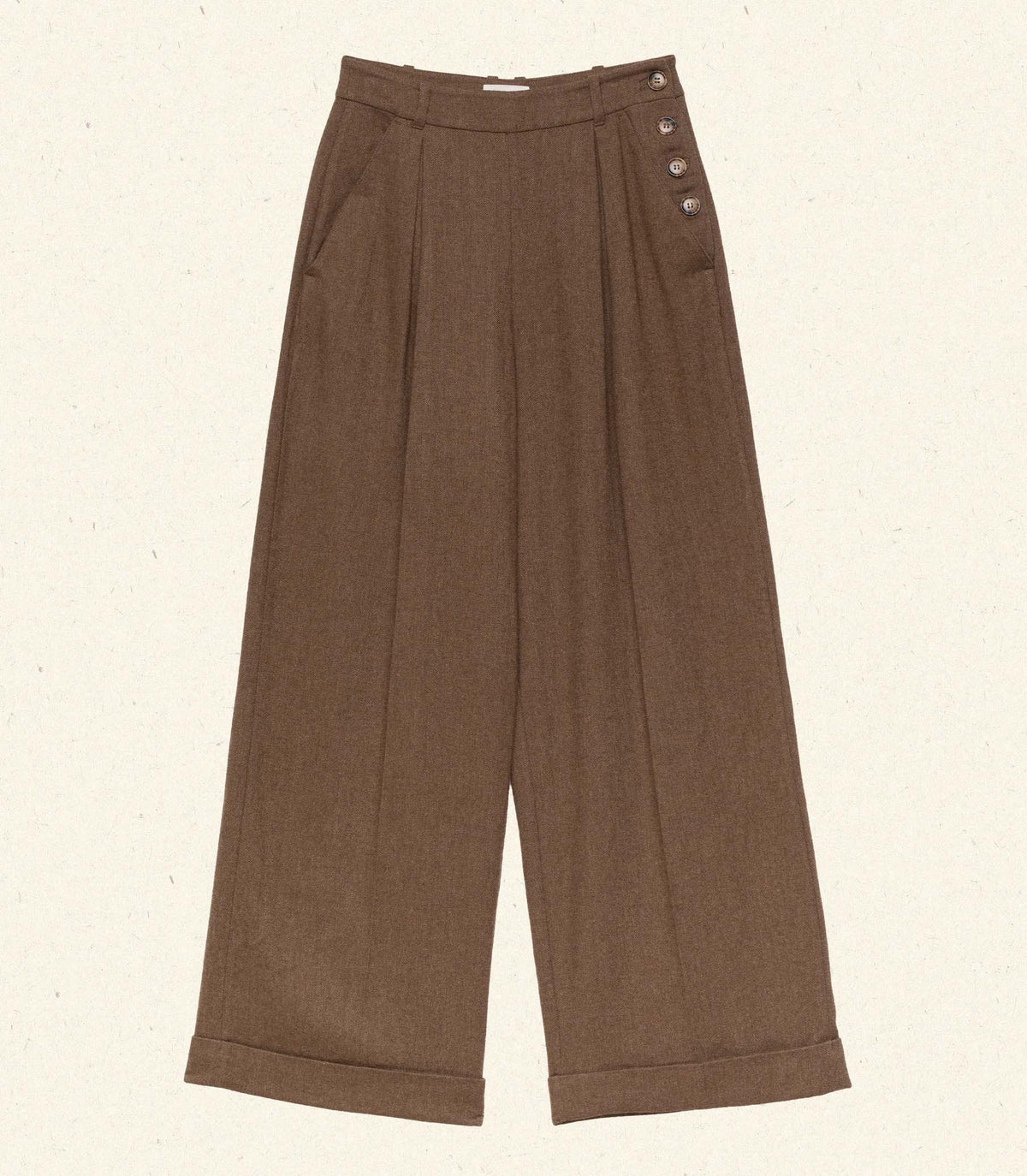 HMD -- LAWRENCE PANT -- BROWN HERRINGBONE