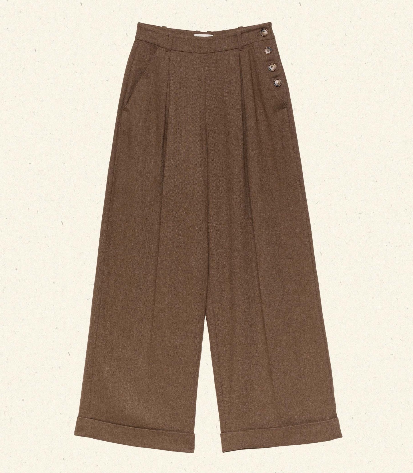HMD -- LAWRENCE PANT -- BROWN HERRINGBONE