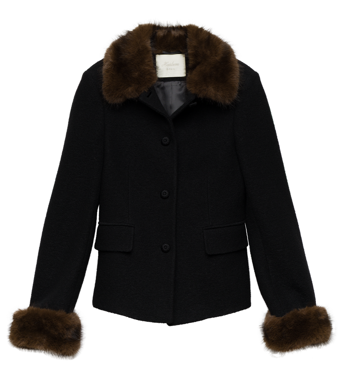 LENNON FUR JACKET -- BLACK