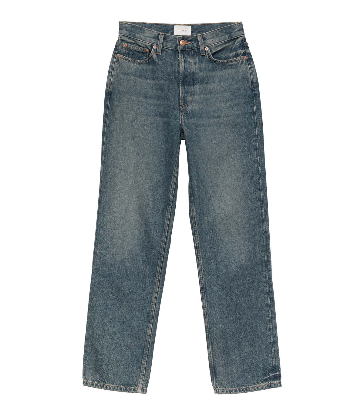 The ‘90s-inspired Leone Jean features a slightly slouchy fit, a medium rise, a button fly, and a straight leg—plus pointed back pockets and classic front pockets.
