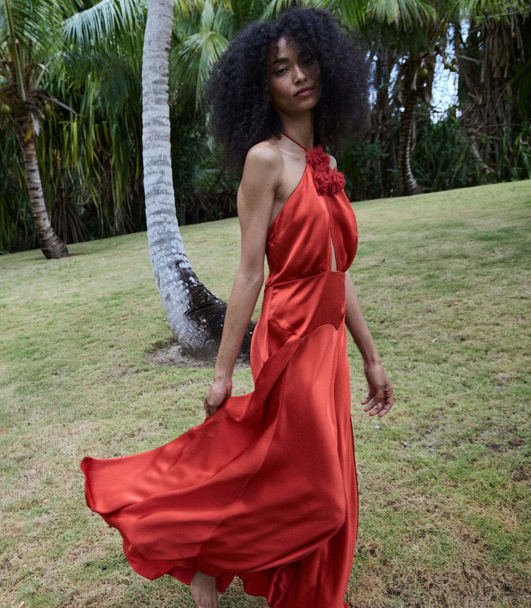LILAIA DRESS -- FIERY CORAL view 5