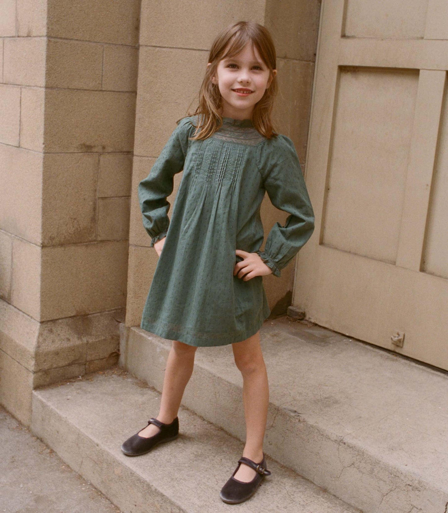 LILIA DRESS -- DUSTY PINE