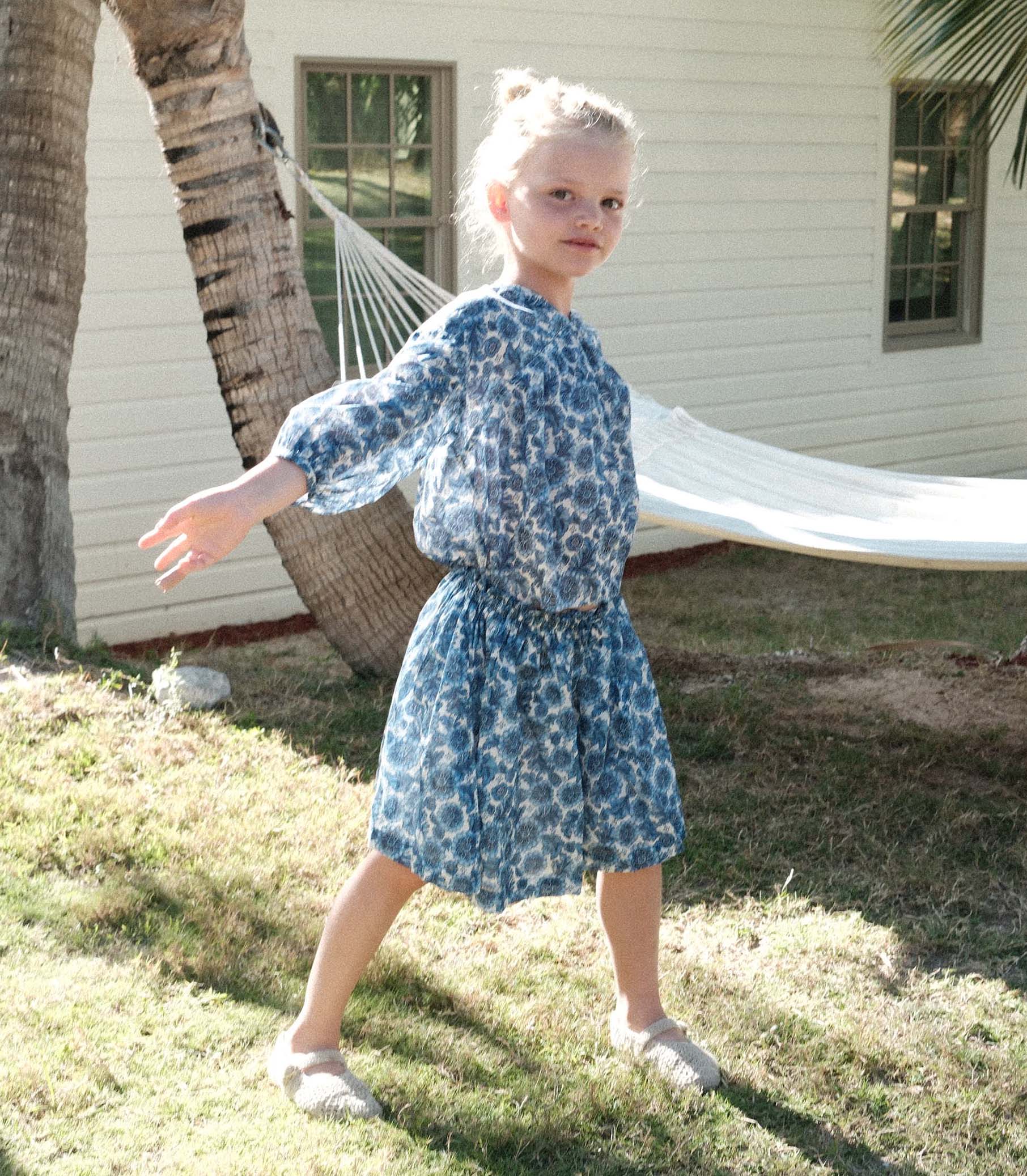 MILIANNE SKIRT -- BLEU SOLEIL FLEURIT view 3
