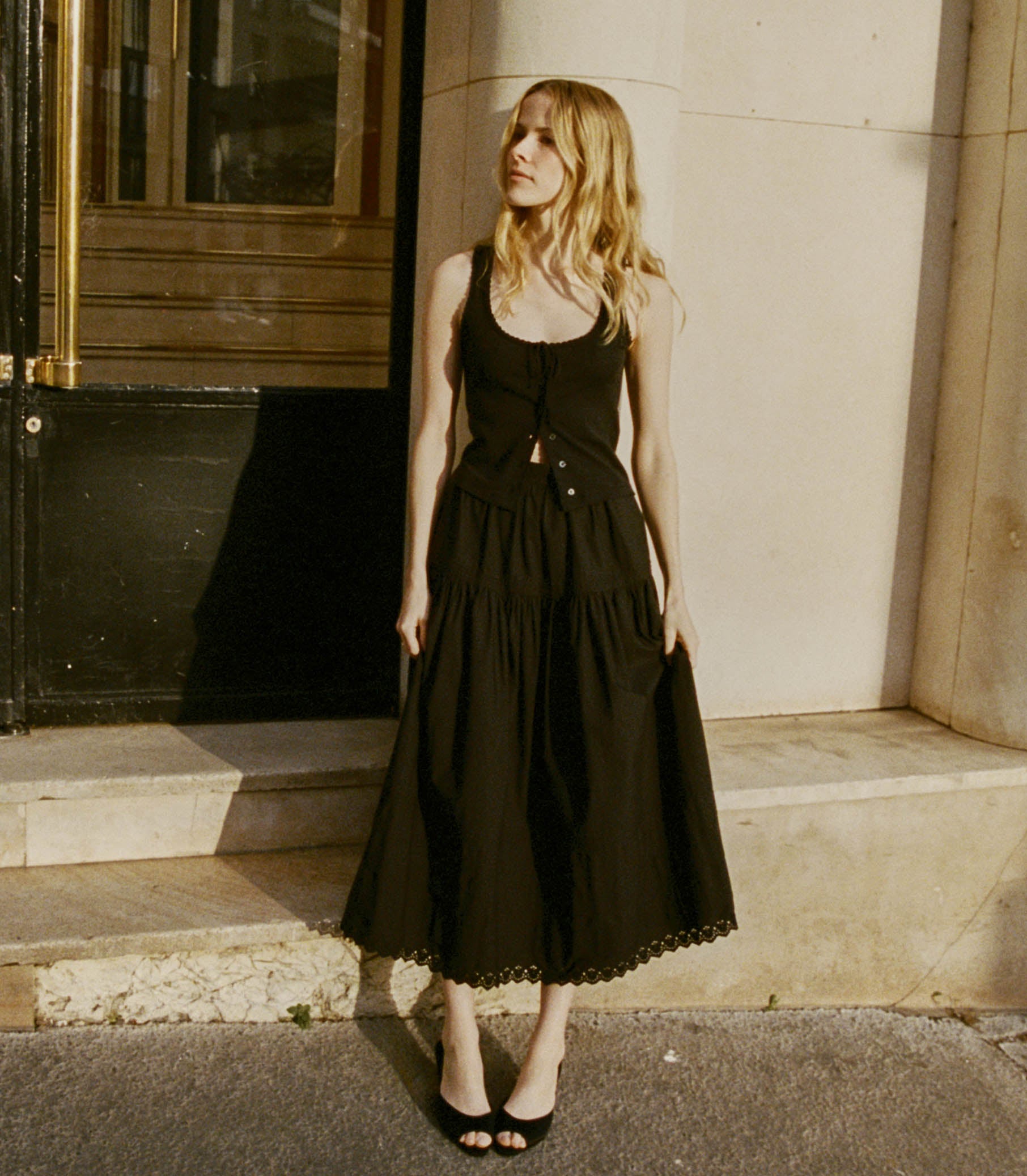 LOIS TANK -- BLACK QUELLE JOLIE POINTELLE view 4